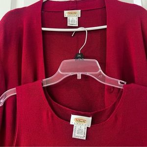 Talbots cotton dress and cardigan Red Shift Dress large